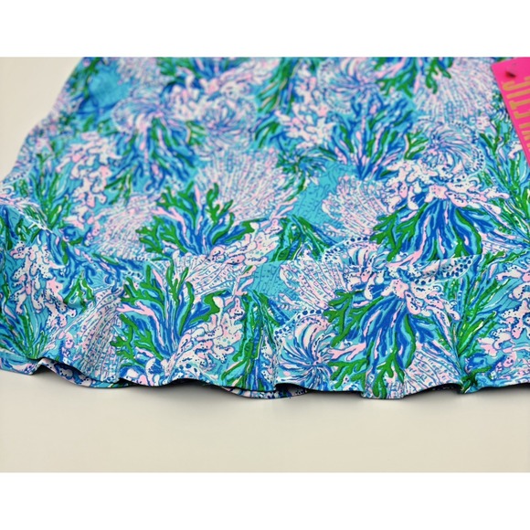 Lilly Pulitzer Zadora High Rise Skort Women's M Las Olas Aqua UPF 50 NWT Blue - Picture 9 of 12